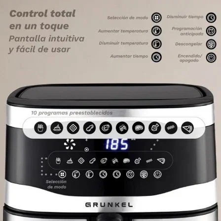 Grunkel Maxisteelfryer Freidora de Aire 9L 2200W
